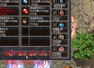 如何快速提升天宗单职业的战斗力? 如何快速提升天宗单职业的战斗力?