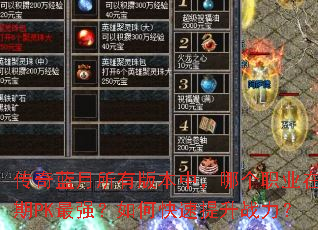 传奇蓝月所有版本中,哪个职业在后期PK最强?如何快速提升战力? 传奇蓝月所有版本中,哪个职业在后期PK最强?如何快速提升战力?