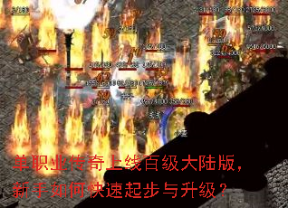 单职业传奇上线百级大陆版,新手如何快速起步与升级? 单职业传奇上线百级大陆版,新手如何快速起步与升级?
