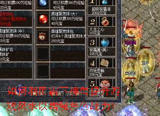 如何利用霸下神兽提升游戏风水以增强角色战力? 如何利用霸下神兽提升游戏风水以增强角色战力?