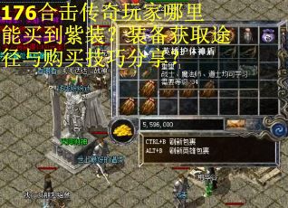 176合击传奇玩家哪里能买到紫装？装备获取途径与购买技巧分享？