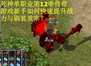 死神单职业第12季传奇游戏新手如何快速提升战力与刷装效率？